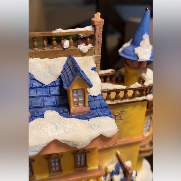 Disney Holiday Rare Disney Beauty And The Beast Ice Skating Musical Snow Globe 9798 Poshmark